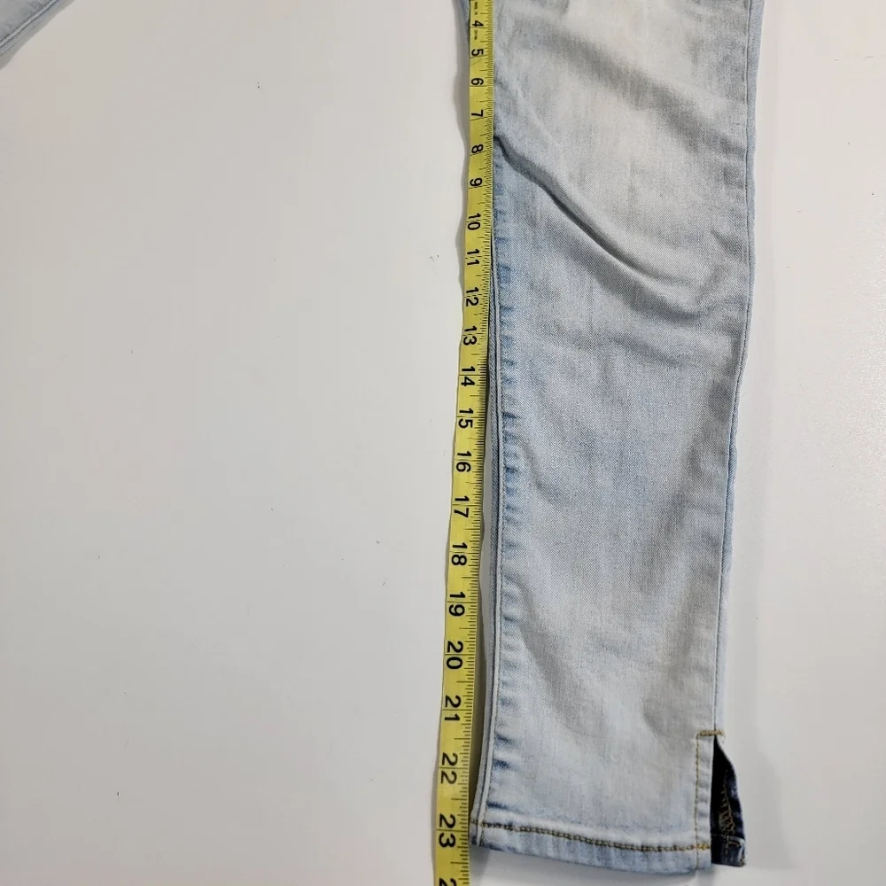 Girl’s 7 For All Mankind The Ankle Skinny Jeans Size 12 light wash stretch
